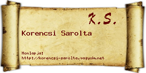 Korencsi Sarolta névjegykártya