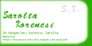 sarolta korencsi business card
